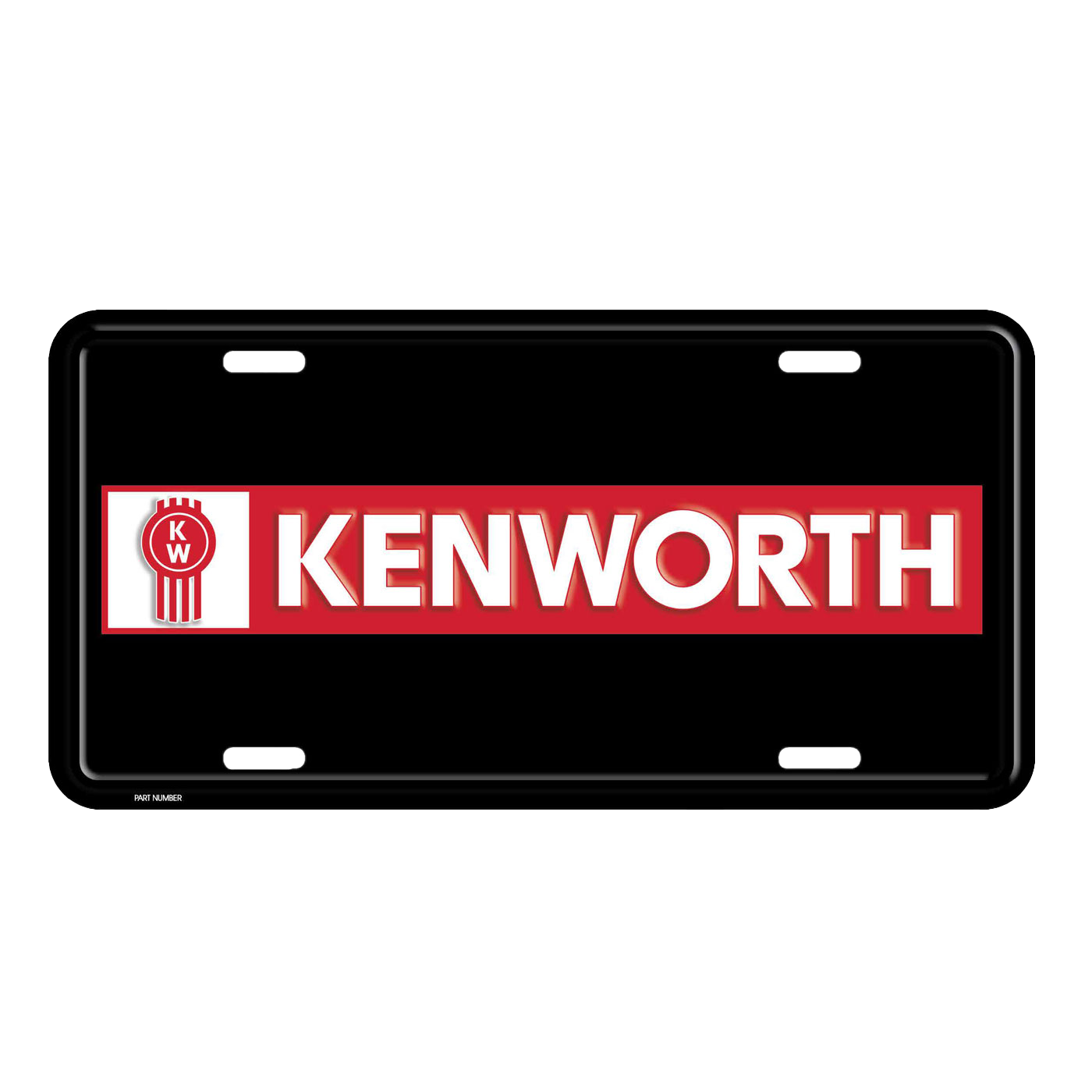 Kenworth Black License Plate